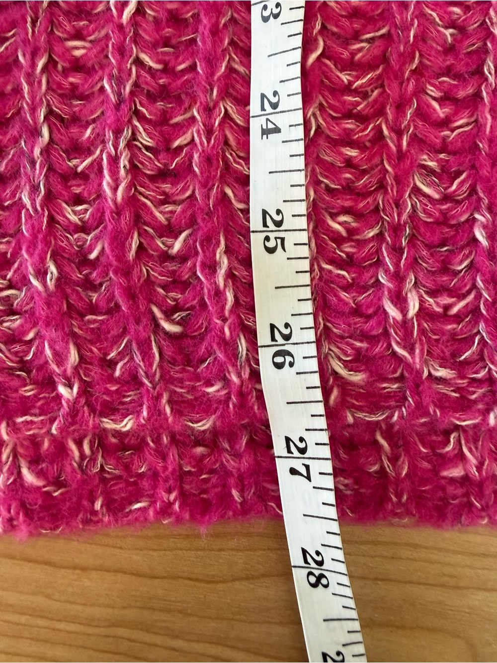 Pilcro Hot Pink Chunky Ribbed Mock Neck Sweater  Large - Picture 10 of 10